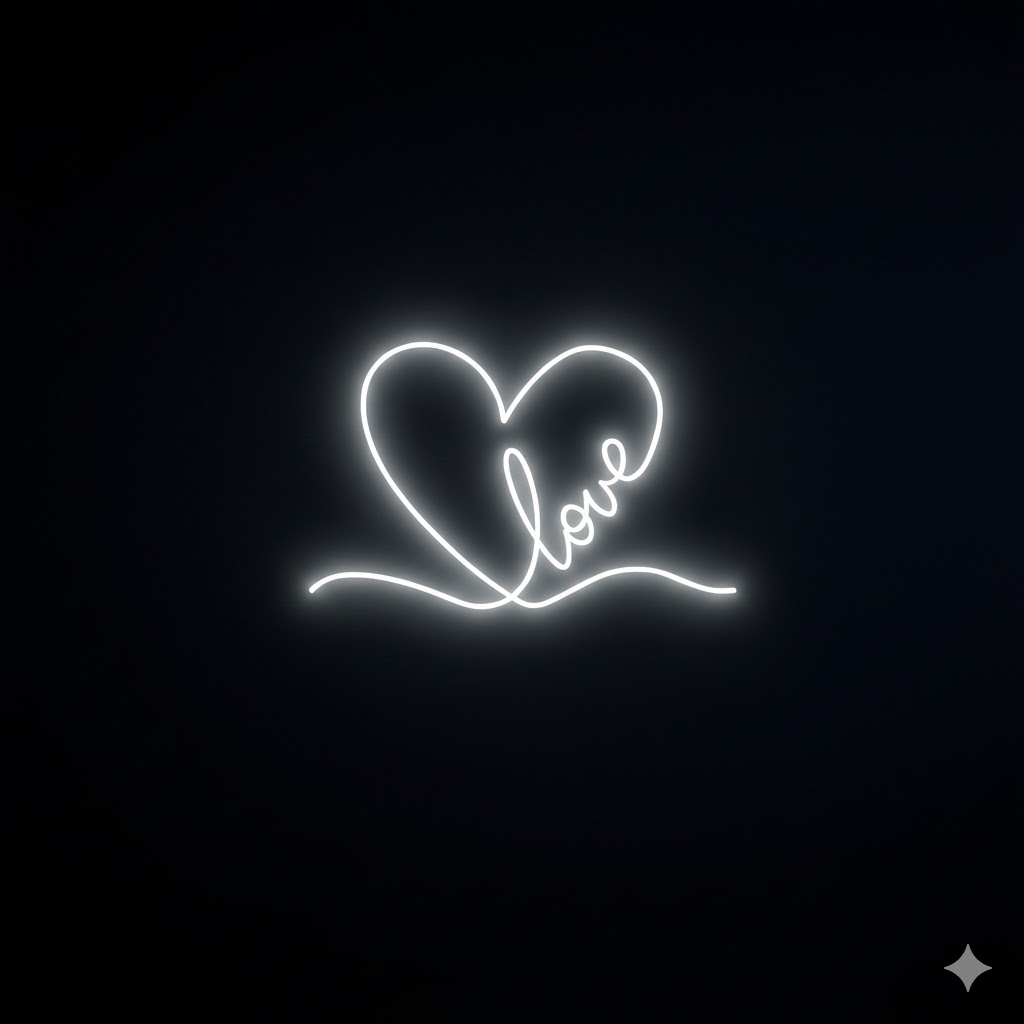 Love Heart - Wedding Neon Sign by Say It Bright Love Heart LED neon wedding sign in warm white - available to buy or hire UK